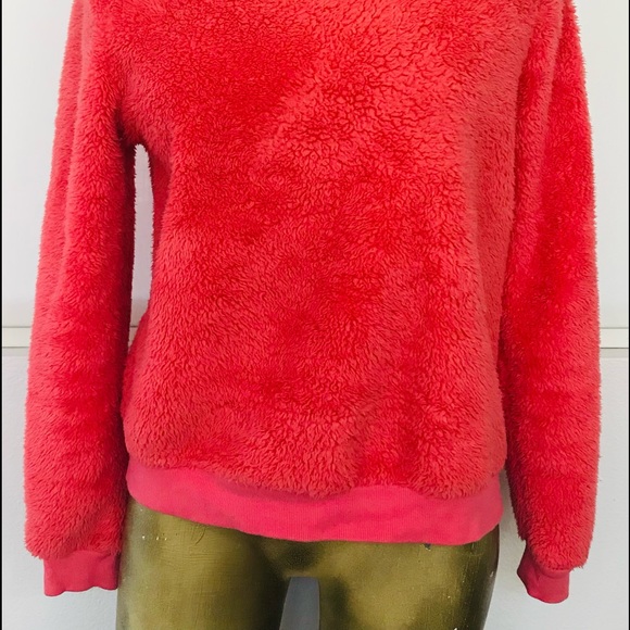 Coziest TEDDY BEAR SWEATER Orange Fleece Inside and our M - Picture 12 of 13